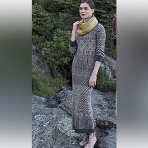 Anthropologie Sparrow Alpaca Wool Knit Sweater Dress Small Gray Cozy Boho O